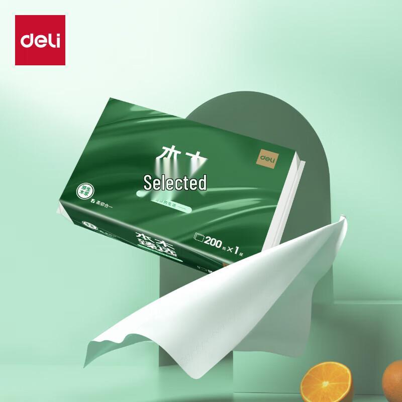 Deli Thickened 1-Ply 200-Sheet Absorbent Hand Towel