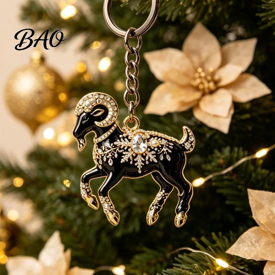 Sheep Accessory Acrylic Black Keyhcain, Goat Shaped Car Key Cartoon Keychain Ring Pendant, Backpack Handbag Charm Hanging Decoration