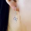 Tianyu Rotating Crystal Ribbon Angel Wings Earrings