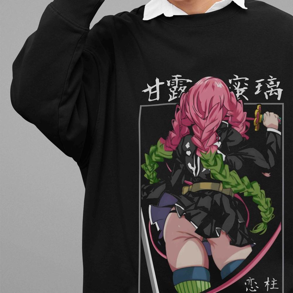 

Demon Slayer Sweatshirt Mitsuri Kanroji Sweater Kimetsu No Yaiba Unisex Pullover 4XL