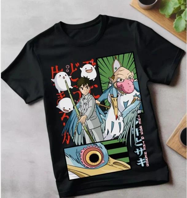 Anime The Boy And The Heron Black T Shirt Size S 4XL 1 S