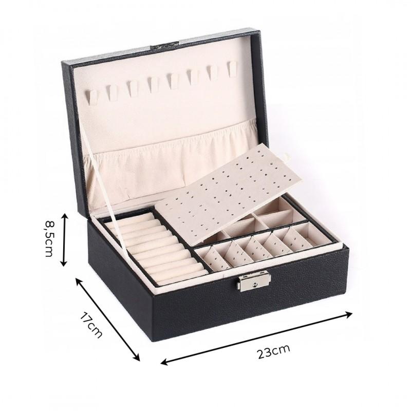 Black Jewelry Box Case Organizer Women' Box Decoration