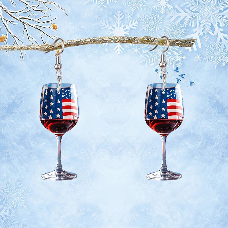 American Flag Independence Day Acrylic Earrings