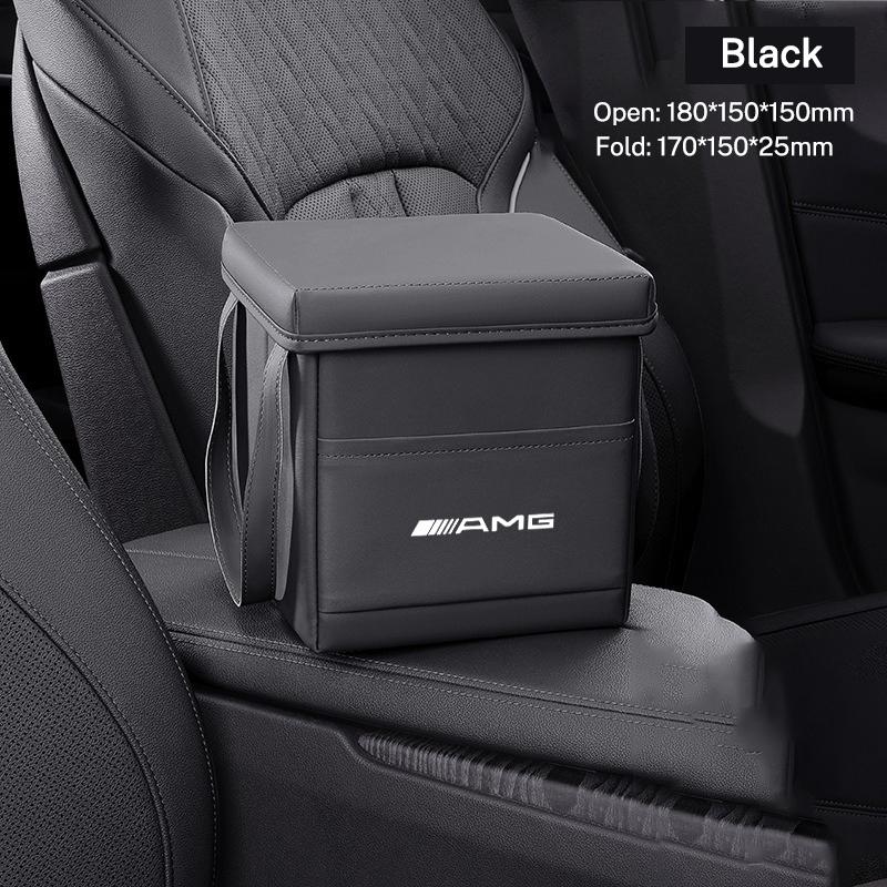 Multi-use Car Folding Trash Can Garbage Portable Storage Bag Keychain For Mercedes Benz AMG A C E V R Class GLC SLK SL Vito RW7