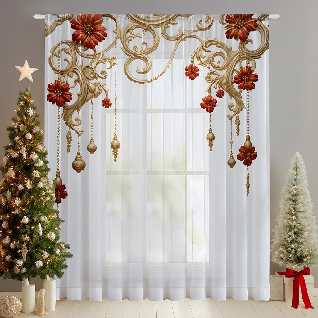 Diamond Digital Printing Christmas Curtains European And American Christmas Blackout Window Screens