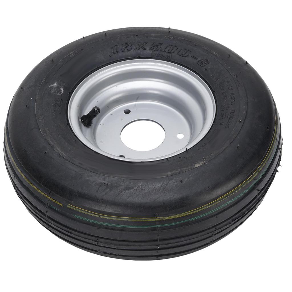 ATV Tire 13x5.00 6 6in with Rim Non Slip for ATV UTV Quad Off Road Vehicle Go Kart Mini Bike Field Mower Silver