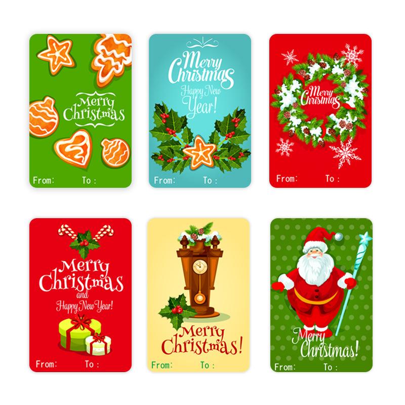 

50pcs/pack Merry Christmas Stickers Adhesive Decorative Labels for Christmas Gift Wrapping Holiday Party Favors