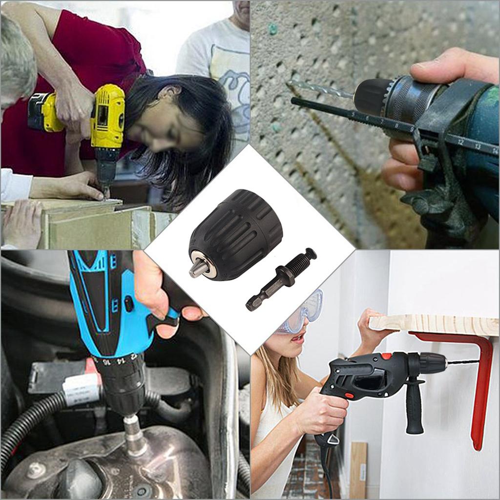 3/824UNF 0,810MM Schlüsselloser Bohrfutter-Clip mit 1/4'' Sechskant-Schaft-Stangenadapter W