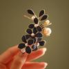 Handmade Chinese Style Silk Velvet Flower Hair Clip Women Side Bangs Decorative Accessory