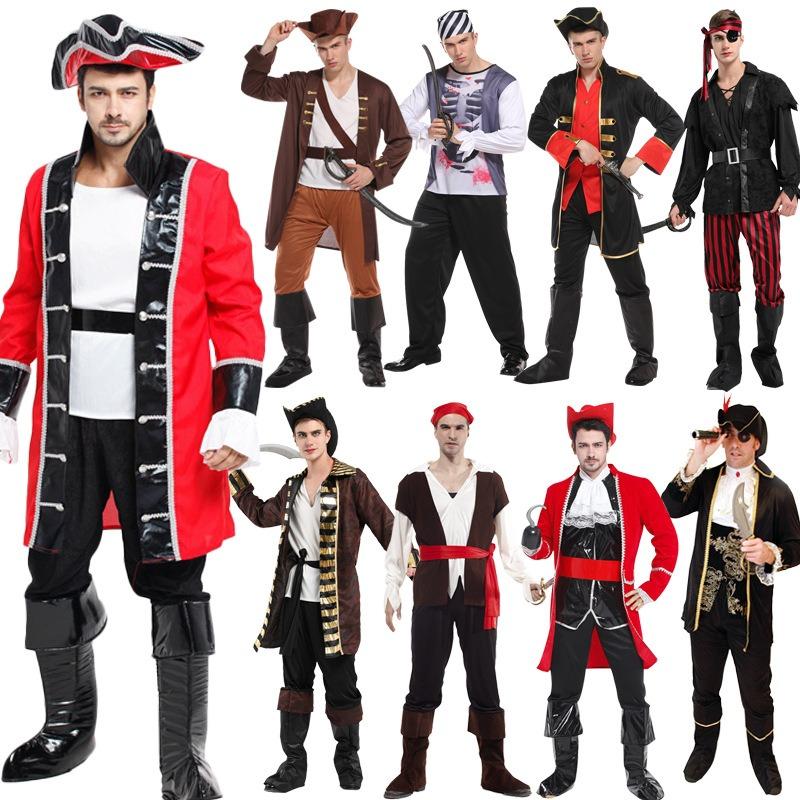 Halloween Adult Pirate Costumes Somali Jack Pirate Captain Dress Party Dress Up