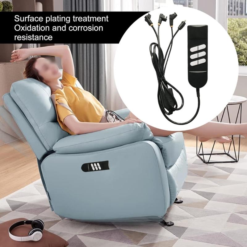 6 Key Electric Lift Hand Controllers Three Control Adjustable Height Angles Motorized Lift Remote ABS for Sofa Recliner
