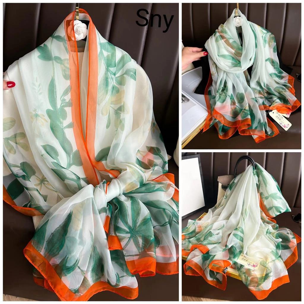 New Spring and Summer Soft Yarn Scarf Large-size Printed Beach Towel High-end Sun Protection Scarf Shawl
