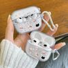 Cute Cartoon Cat Pattern Earphone Case for AirPods Pro3/Pro2/Pro Protective Case for AirPods 4/3/2/1 Transparent TPU Soft Cover