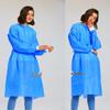 Changdong Blue SMS Non-woven Disposable Isolation Gown with Ribbed Cuffs and Back Opening