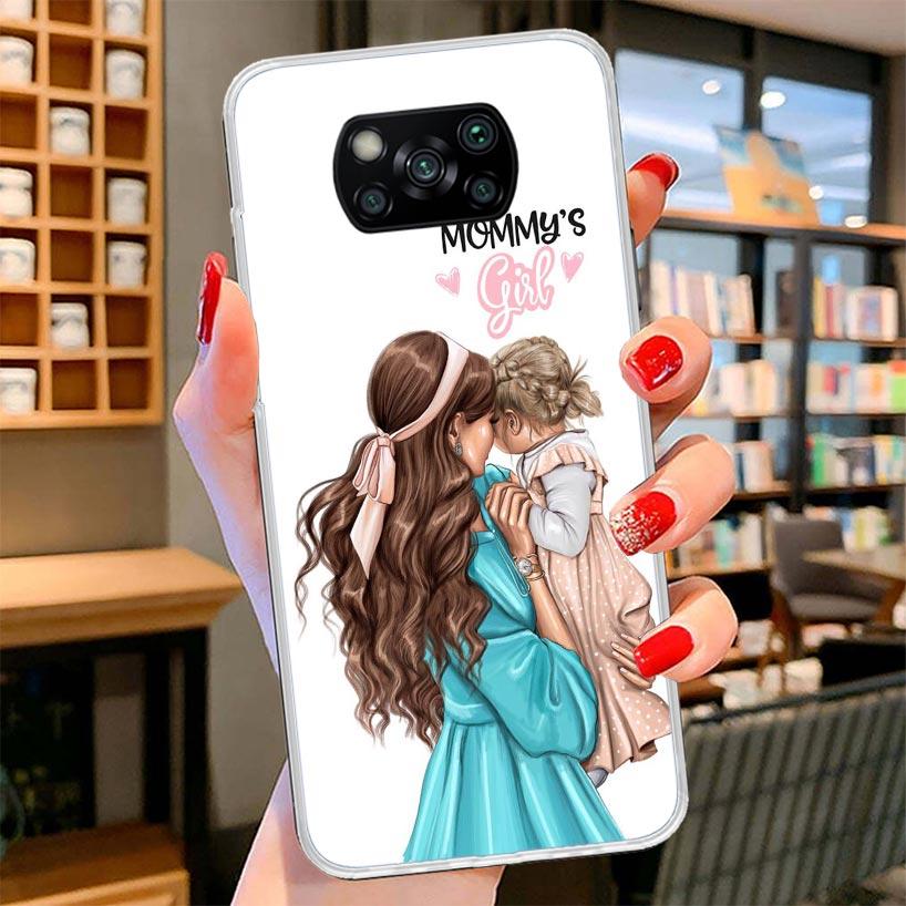 Mom Baby Girls Cover Phone Case For Xiaomi Poco F7 Ultra X7 X6 X5 Pro M7 Redmi 15C 15 13C 13 12C 12 10C 10 9A 9C 9T 9 Shell Poco