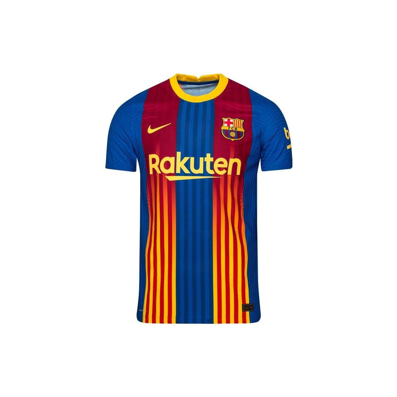 

Nike Футбольный трикотаж Барселоны сезона 2020-2021, мужские топы с круглым вырезом и короткими рукавами, синий CK9805-481