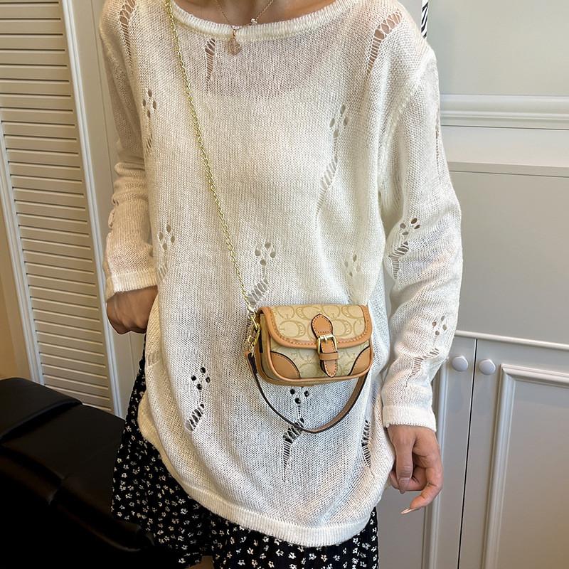 Square Retro Print Single Shoulder Crossbody Bag Leather Handbag Fashion Gift