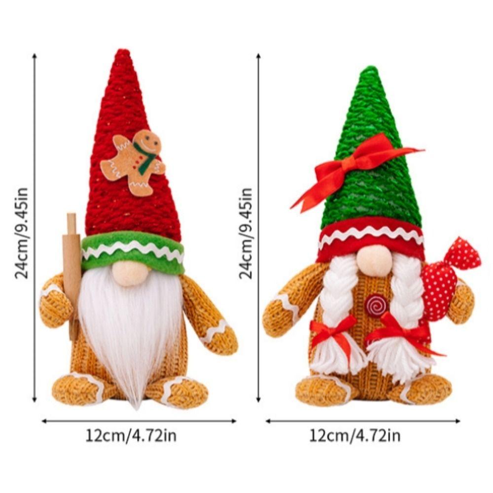 Long Hair/Long Beard Gingerbread Dwarf Dolls Rolling Pin Winter Gnomes Decorations  Thanksgiving