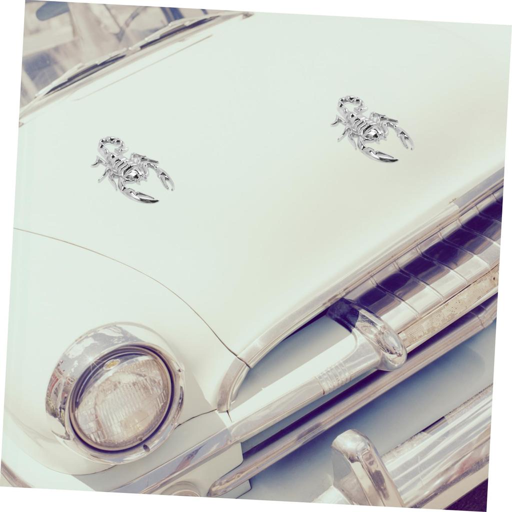 BRIGHTFUFU 2 PCS Scorpion Metal Car Sticker Durable Sublimated Car Window Decor Hide Scratch