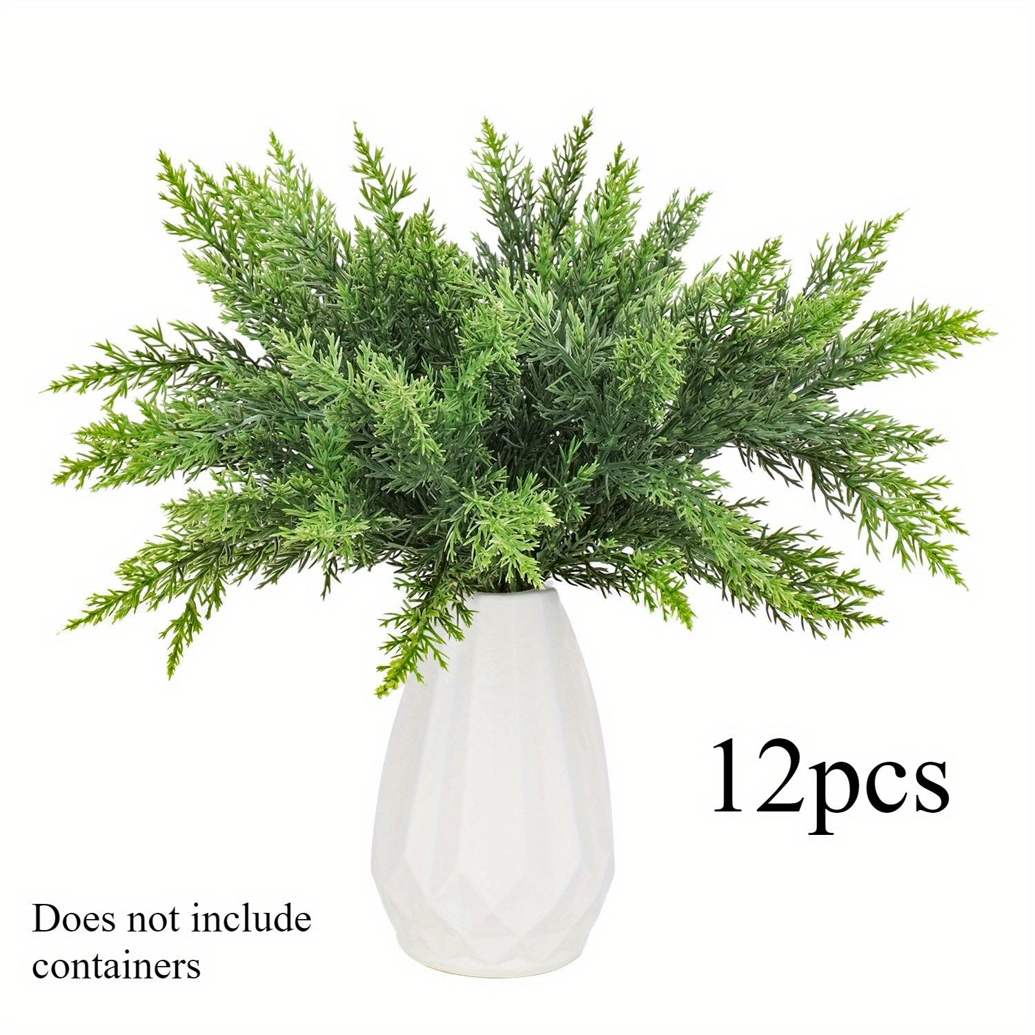 

12 штук рождественских искусственных сосновых стеблей и искусственных листьев и веток кипариса Норфолк для рождественского украшения