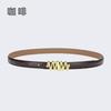Belt Women'S Jeans Leather Simple Style Decoration Black Casual Thin Belt Tide