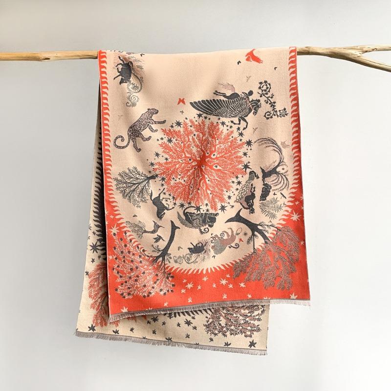 Autumn and winter travel photo outside with high-end shawl women's blanket scarf dual-purpose office blanket imitation cashmere scarf
