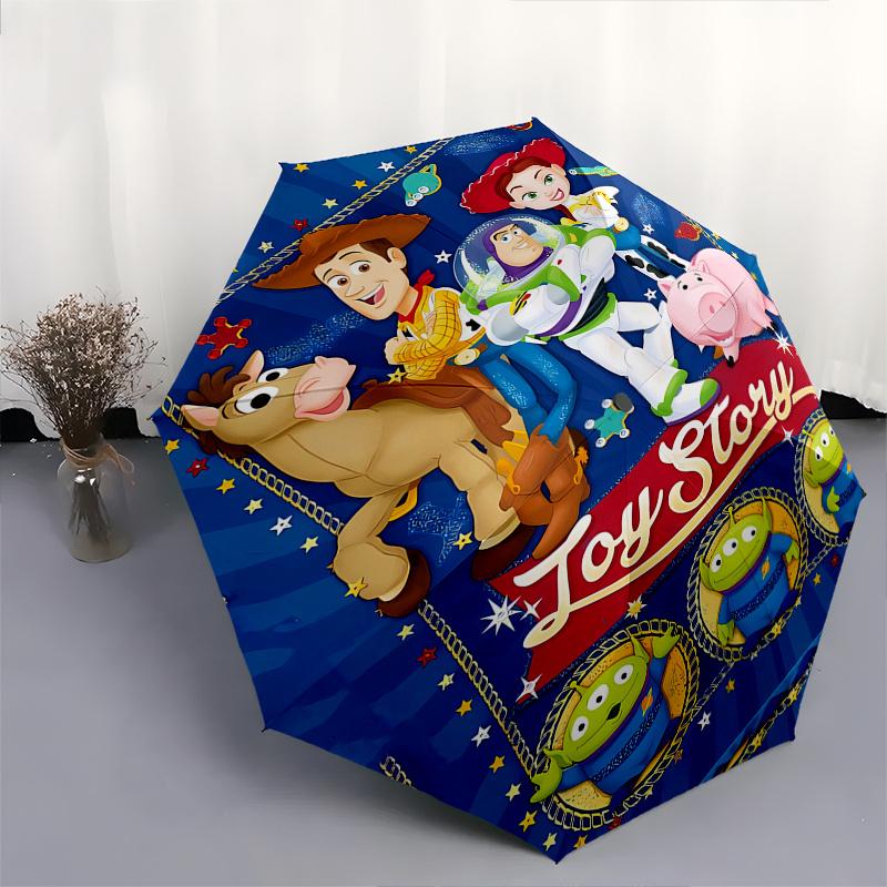Toy Story, Woody Automatic Opening and Closing Umbrella, Compact Travel Umbrella, Lightweight and Portable, Suitable for Beach Commuting Bus