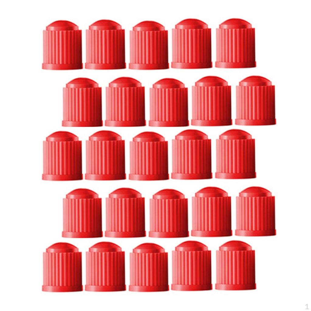 25 Pack Car Tire Valve Caps with Rubber Ring for Vehicle