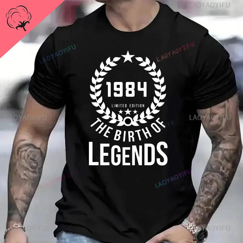 Vintage 1984 Birthday Cotton T Shirts for Men Women Short Sleeve Clothing Retro Tshirts Born in 1984 Clothes for Men Tops Tee
