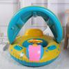 Baby Pool Float with Canopy Inflatable Swim Ring Cute Floaties with Seats and Handle Pool Floats Toys Party Supplies