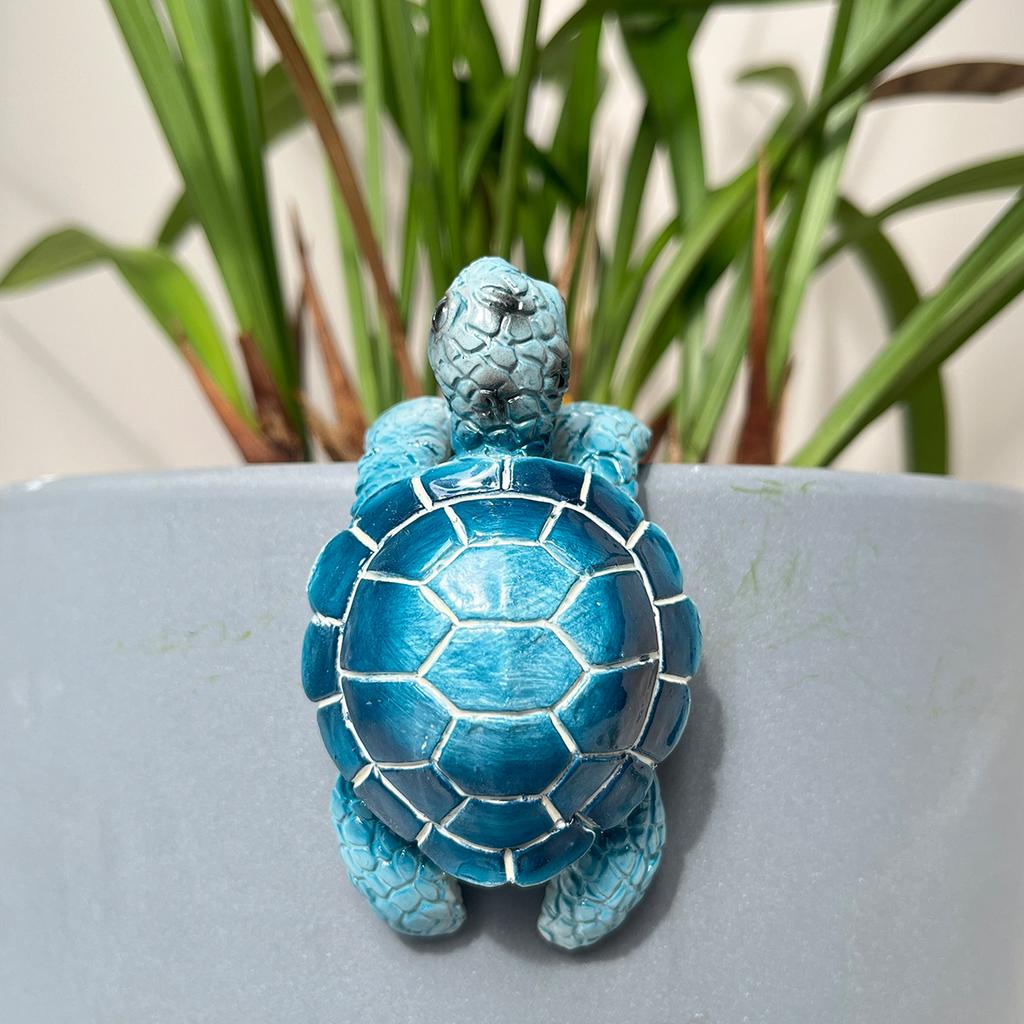 1Pc Little Turtle Resin Ornament, Coastal Home Theme, Christmas Gift for Mom Turtle Statue Decorative Craft, Coastal Beach Decoration