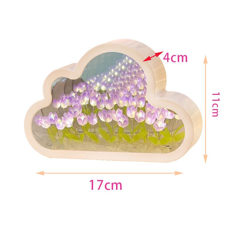 Handgemachte DIY Tulpe Blume Meer Nacht Atmosphäre Lampe Wolken Tulpe Lampe LED Nachtlicht Spiegel Tisch Lampe Schlafzimmer Dekor Lichter Neue