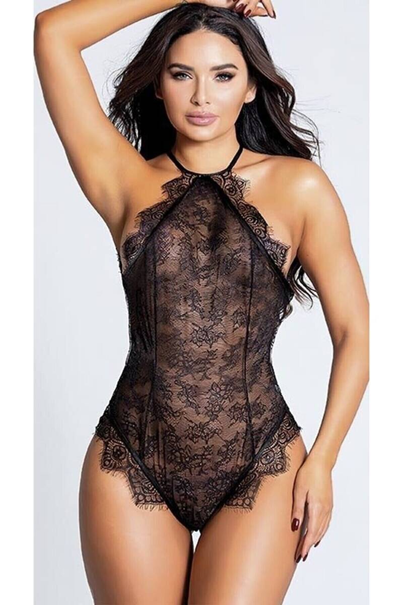 

For Dreams Women Lace Fancy Babydoll Black