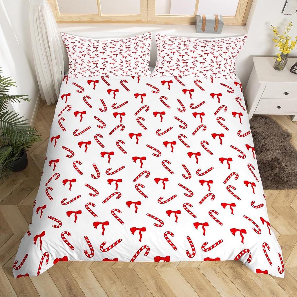 Christmas Candy Duvet Cover Set Comfortable Exquisite And Beautiful Bedding Decorations Suitable For Children Kids And Adults