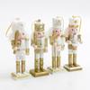 4Pcs Christmas Nutcrackers Ornaments Wooden Nutcrackers Soldier Figures Toy Tree Pendant for Christmas Party Decorations