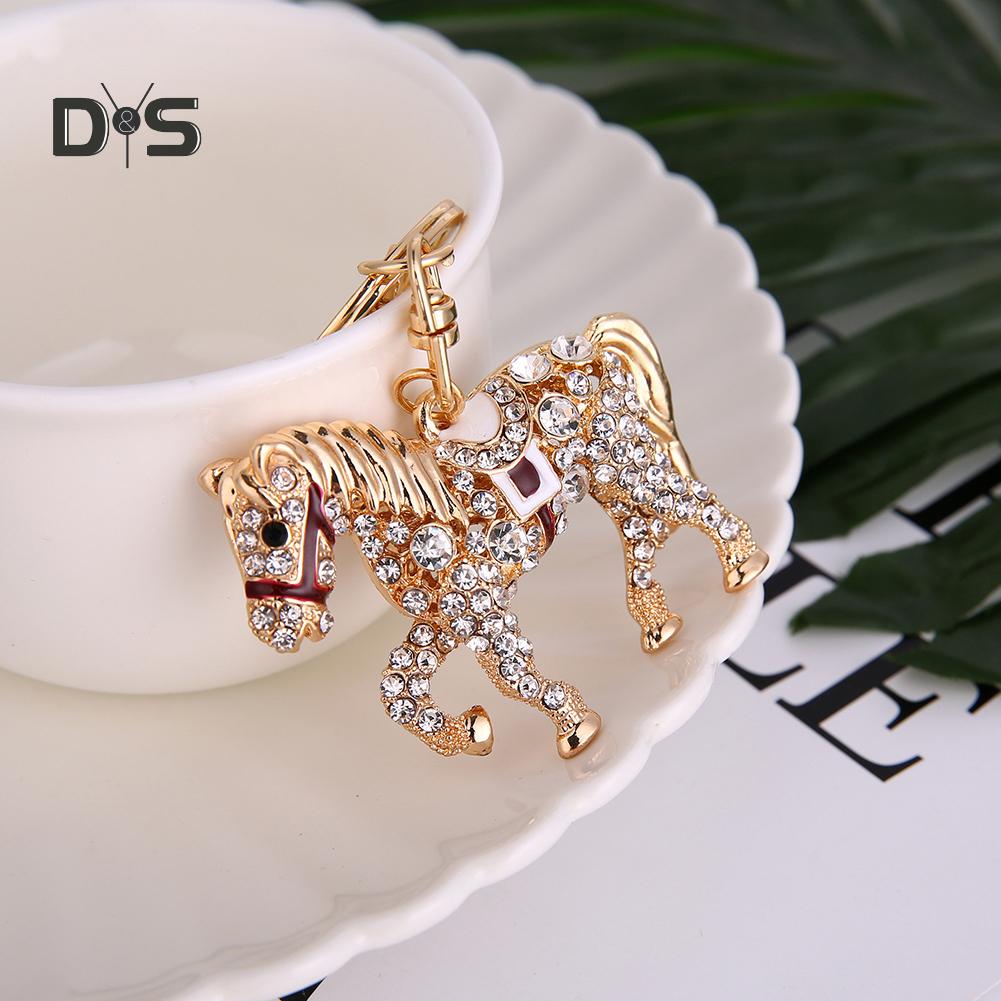 

Симпатичный брелок для ключей с лошадью, подвеска из хрустального камня, брелок для ключей, сумка, кошелек, автомобильный орнамент