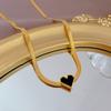 1 gold heart-shaped pendant snake chain necklace - Fashion party jewelry