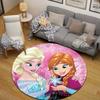 Lovely Ice Sisters Frozen Round Floor Mat, Bright Blue Elegant Touch, Wonderful Gift for Housewarming and New Home with Fresh with Smile