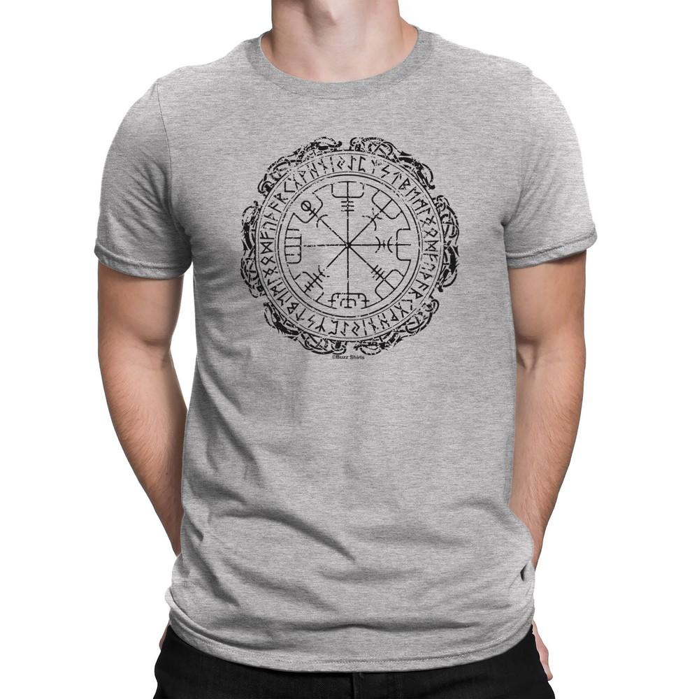 Vegvisir Compass Symbol Mens  Viking T-Shirt Icelandic Nordic Norse Gift