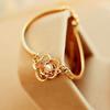 Women Golden Flower Crystal Rose Bangle Cuff Chain Bracelet Chic Jewelry Present