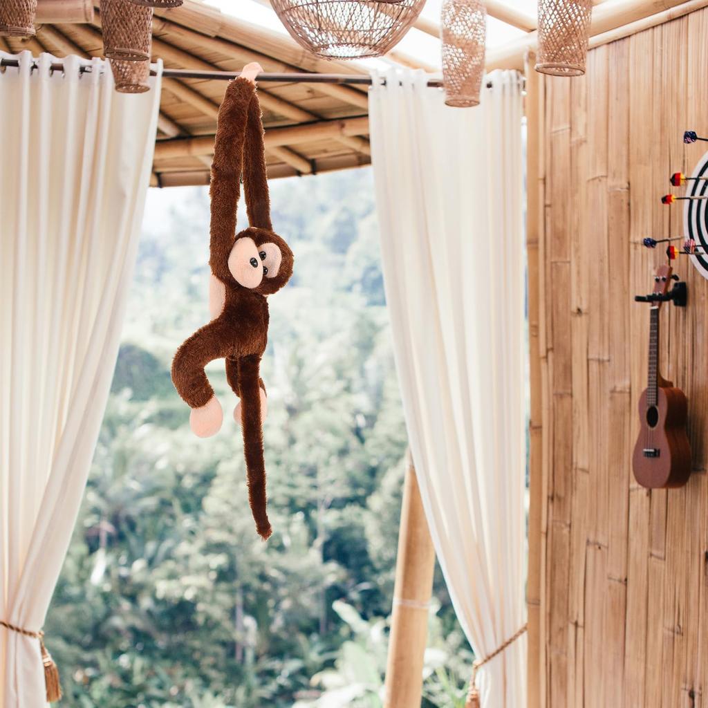 NOLITOY Hanging Monkeys, 2-Piece Set, Cute and Stylish, Long-Armed Animal Decorations, Perfect for Baby Showers, Birthdays, Curtain Decor, or Room