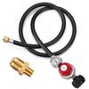 WADEO 4 FT 0-30 PSI Adjustable High Pressure Propane Regulator with Hose and PSI Gauge, LP Gas Grill Regulator Hose with 1/8 MNPT Pipe Fitting for