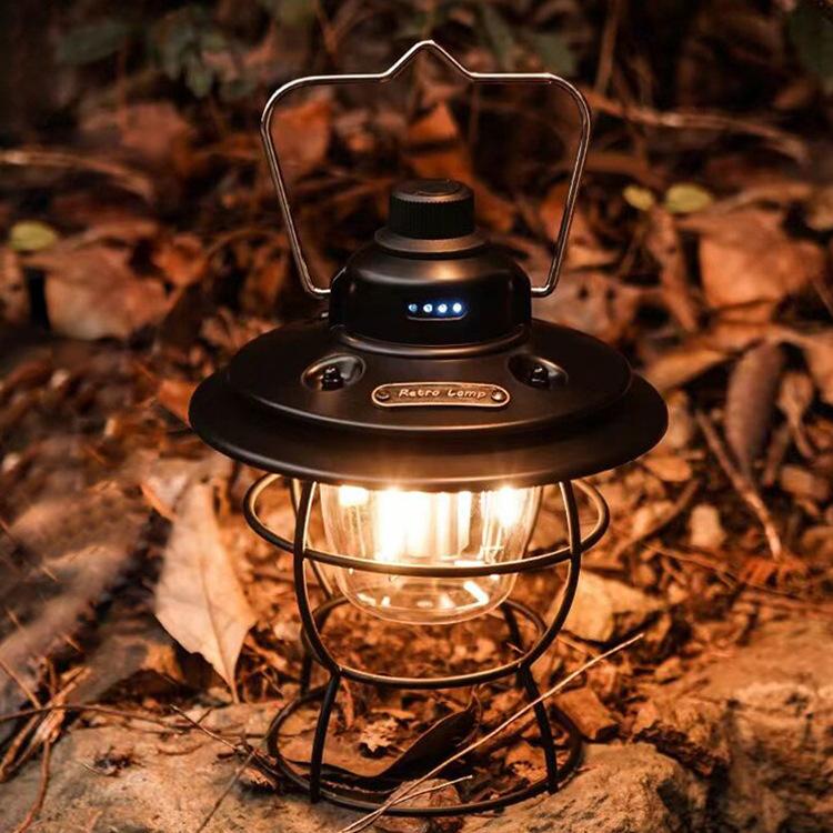 Retro horse lantern outdoor camping light tent light camp light atmosphere light rechargeable camping light LED lighting hanging lantern