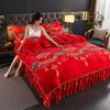 4pcs Bedding Set Fine Velvet Duvet Cover King Queen Size Thicken Quick Warm Coral Fleece Quilt Cover Bed Sheet Pillowcase