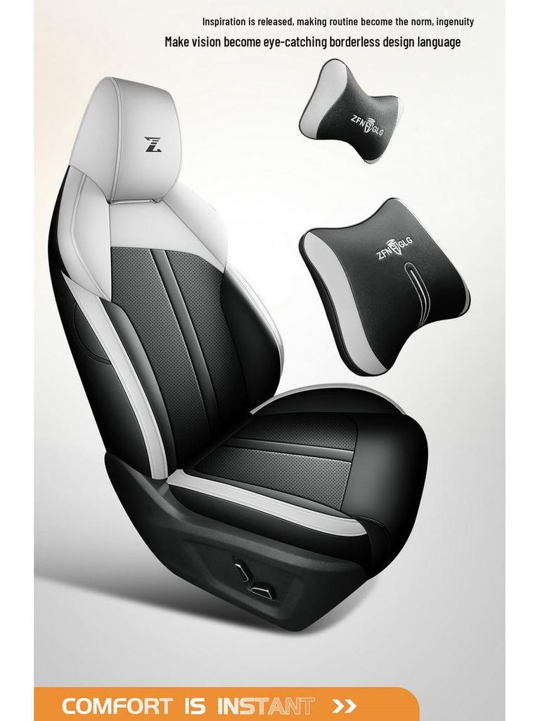 UNI-Z Car Seat Cushion Set: New Model, Premium Leather, Universal Fit for All Seasons