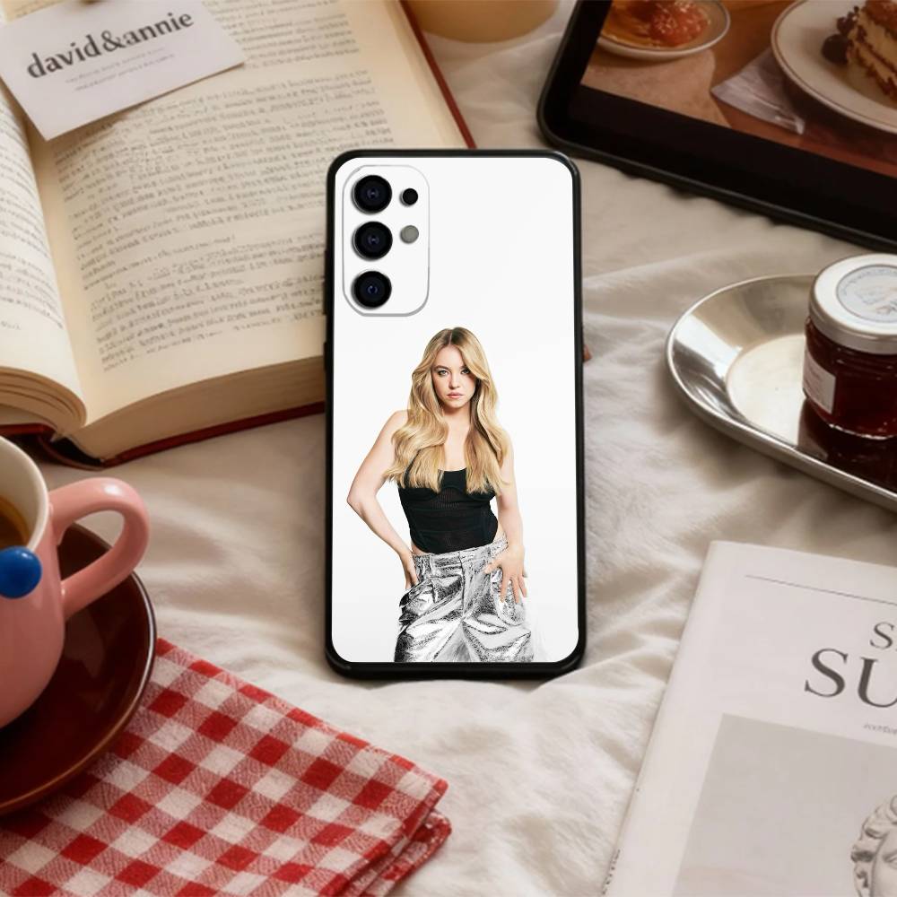 S-Sydney S-Sweeney Phone Case For Samsung S 25,24,23,22,30,21,10,9,Ultra,Plus,Lite,FE,4,5 G Soft Black Case