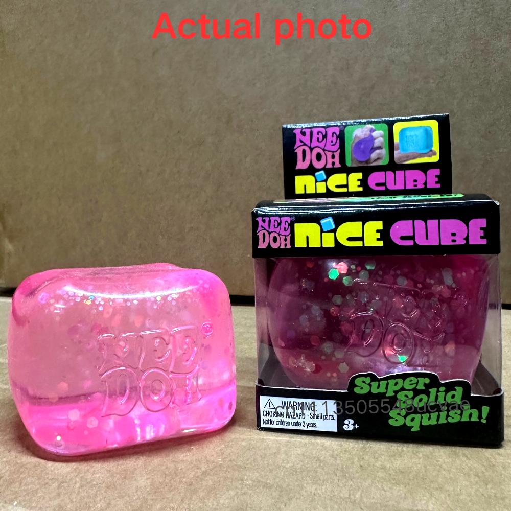 Schylling Glitter Malt Sugar Stress Cube Soft Squishy Slow Rebound Fidget Toy Anxiety Relief Support ADHD for All Ages 3 and Up