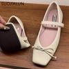 Fashion SUOJIALUN 2025 Spring New Candy Color Women Flat Shoes Fashion Round Toe Ladies Elegant Mary Jane Shoes Soft Ballerina Shoes