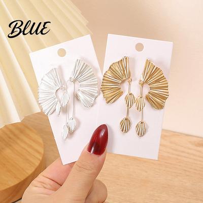 Comfortable Stylish Earrings Women Chunky Dangle Ginkgo Leaf Fan Shape