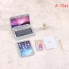 1:12 Dollhouse Miniature Laptop Phone Tablet Desk Lamp Book Desk Set Decor Toy